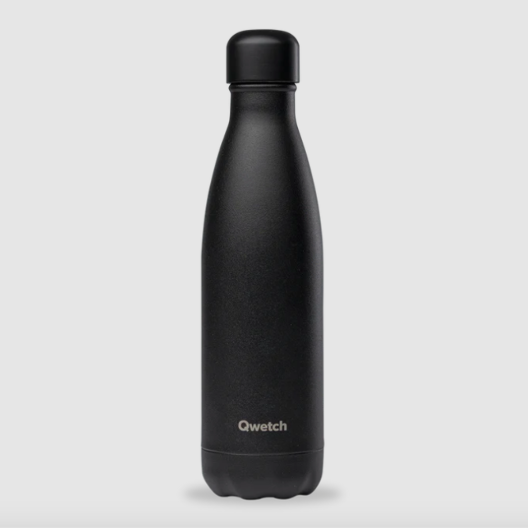 Stainless Steel Water Bottle All Black Qwetch Life Before Plastic