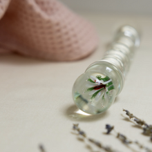Load image into Gallery viewer, The Natural Love Company Tansy Blossom Swirl Glass Dildo 8" - Life Before Plastic