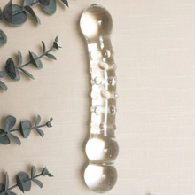 Load image into Gallery viewer, The Natural Love Company Tansy Dew Drops Glass Dildo 7.5" - Life Before Plastic