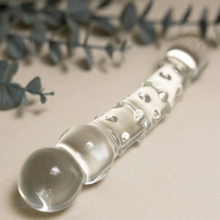 Load image into Gallery viewer, The Natural Love Company Tansy Dew Drops Glass Dildo 7.5" - Life Before Plastic