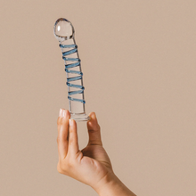 Load image into Gallery viewer, THE NATURAL LOVE COMPANY TANSY RIBBED GLASS DILDO - 7” - Life Before Plastic