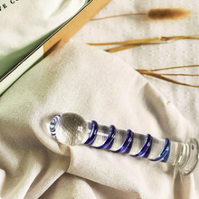 Load image into Gallery viewer, THE NATURAL LOVE COMPANY TANSY RIBBED GLASS DILDO - 7” - Life Before Plastic