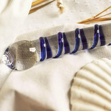 Load image into Gallery viewer, THE NATURAL LOVE COMPANY TANSY RIBBED GLASS DILDO - 7” - Life Before Plastic