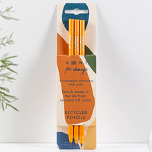 Load image into Gallery viewer, VENT For Change Recycled CD Case Pencils - Earth - Set of 3
