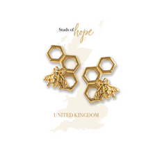 Load image into Gallery viewer, Vurchoo Gold Bumblebee Stud Earrings - Life Before Plastic