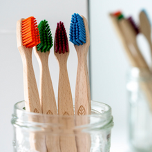 Load image into Gallery viewer, Beech Wood Toothbrush Blue - EcoLiving - Life Before Plastik