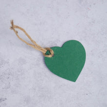 Load image into Gallery viewer, Green Heart Shaped Gift Tags - Pack of 4 | Life Before Plastic