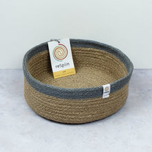 Load image into Gallery viewer, Grey/Natural Medium Jute Basket - ReSpiin - Life Before Plastik