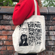 Load image into Gallery viewer, Life Before Plastic x Kat Williams - Premium Organic Cotton Tote Bag - Read More Books