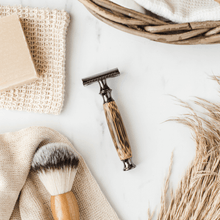 Load image into Gallery viewer, Shoreline Shaving Bamboo Safety Razor - Storm Grey - Life Before Plastic