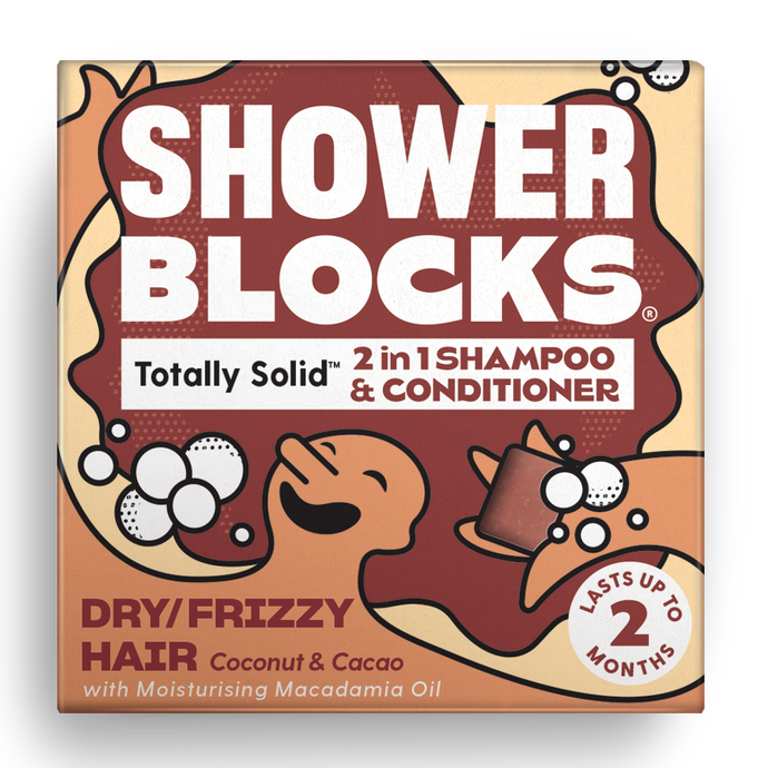 Shower Blocks - Coconut & Cacao 2in1 Shampoo & Conditioner – Dry/Frizzy Hair - Life Before Plastic