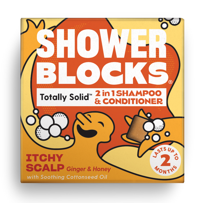 Shower Blocks - Ginger & Honey 2in1 Shampoo & Conditioner – Itchy Scalp - Life Before Plastic