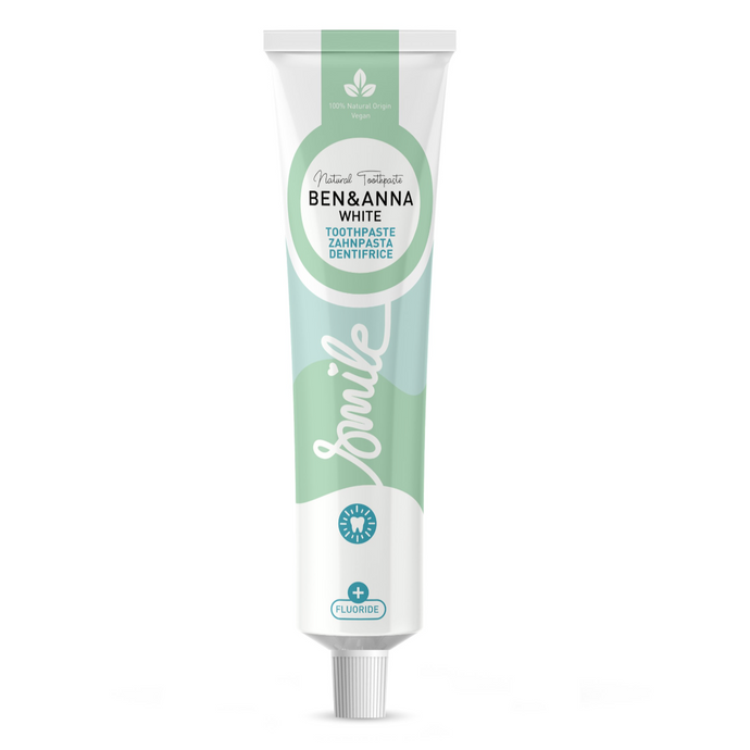 Ben & Anna - White Toothpaste with Fluoride - 75ml Tube - Life Before Plastic