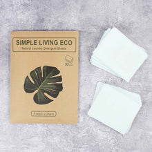 Load image into Gallery viewer, Simple Living Eco Laundry Detergent Sheets - Pack 32 - Fresh Linen - Life Before Plastik