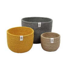 Load image into Gallery viewer, Respiin Tall Jute Basket x3 Set - Beach - Life Before Plastik