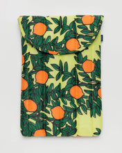 Load image into Gallery viewer, BAGGU Orange Tree Yellow Puffy Laptop Sleeve 16&quot; - Recycled - Life Before Plastic
