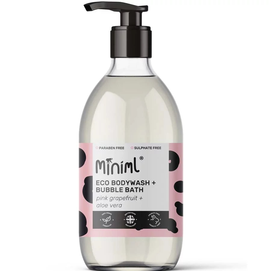 Miniml Body Wash & Bubblebath - Pink Grapefruit & Aloe Vera - Life Before Plastic