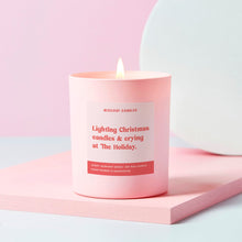 Load image into Gallery viewer, Rom-Com Christmas Candle Lighting Christmas Candles and Crying at The Holiday
