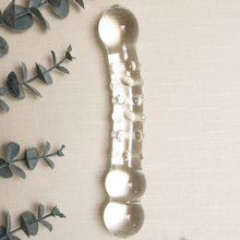 Load image into Gallery viewer, The Natural Love Company Tansy Dew Drops Glass Dildo 7.5&quot; - Life Before Plastic
