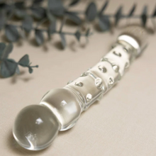 Load image into Gallery viewer, The Natural Love Company Tansy Dew Drops Glass Dildo 7.5&quot; - Life Before Plastic
