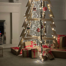 Load image into Gallery viewer, Eco-Friendly Wooden Christmas Tree from Scalable Designs Decorated for Christmas
