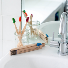 Load image into Gallery viewer, Beech Wood Toothbrush Blue - EcoLiving - Life Before Plastik
