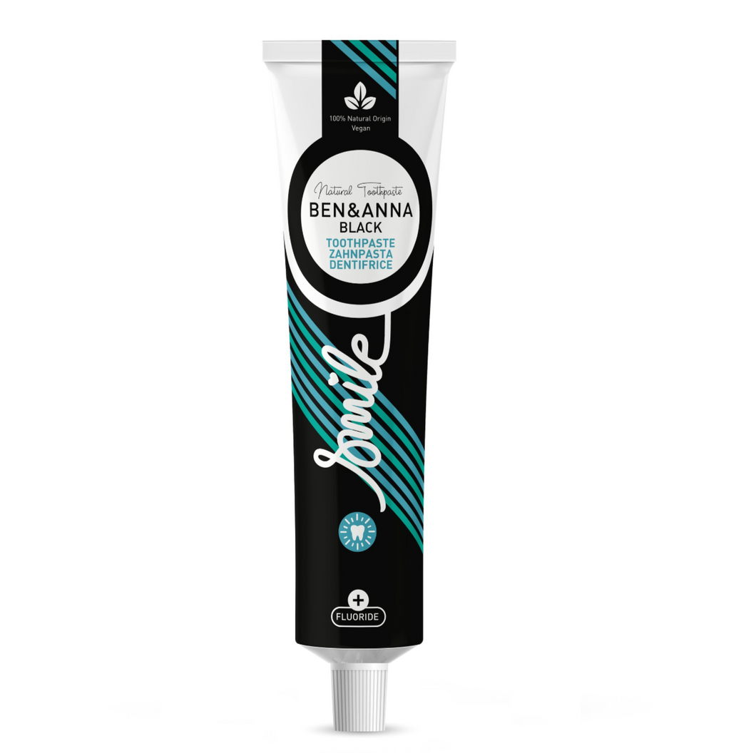 Ben & Anna Black Toothpaste with Fluoride - 75ml Tube - Life Before Plastic