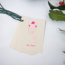 Load image into Gallery viewer, Mrs Claws: Festive Gift Tags - set of 4 - Life Before Plastik
