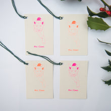 Load image into Gallery viewer, Mrs Claws: Festive Gift Tags - set of 4 - Life Before Plastik
