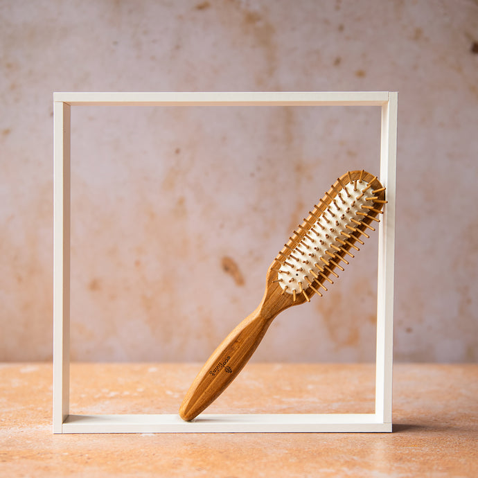 Bamboo Hairbrush - Rectangle - Life Before Plastik