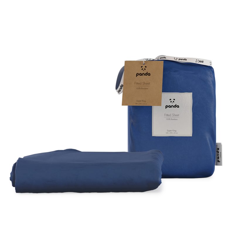 Bamboo Fitted Sheet - Navy | Panda London | Life Before Plastic