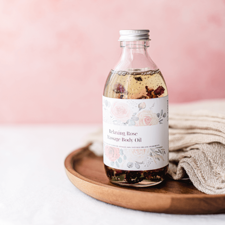 Funky Soap Shop Relaxing Rose Massage Body Oil infused with Rose Petals - Life Before Plastik