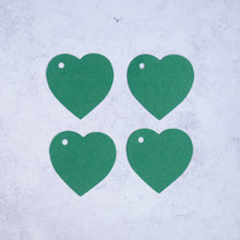 Load image into Gallery viewer, Green Heart Shaped Gift Tags - Pack of 4 | Life Before Plastic
