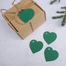 Load image into Gallery viewer, Green Heart Shaped Gift Tags - Pack of 4 | Life Before Plastic
