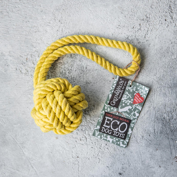 Green & Wilds Rope Ball - Dog Toy - Life Before Plastik