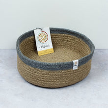 Load image into Gallery viewer, Grey/Natural Medium Jute Basket - ReSpiin - Life Before Plastik
