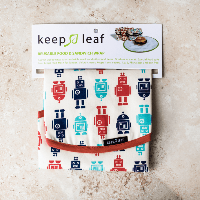 Keep Leaf Sandwich/Food Wrap - Robots - Life Before Plastik