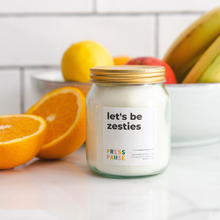 Load image into Gallery viewer, Let&#39;s Be Zesties Soy Wax Candle - 60h | Sweet Orange | Press Pause Candles

