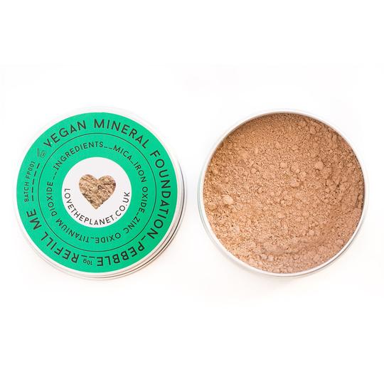 Plastic-Free Foundation - Love The Planet Mineral Foundation - Pebble - Life Before Plastik