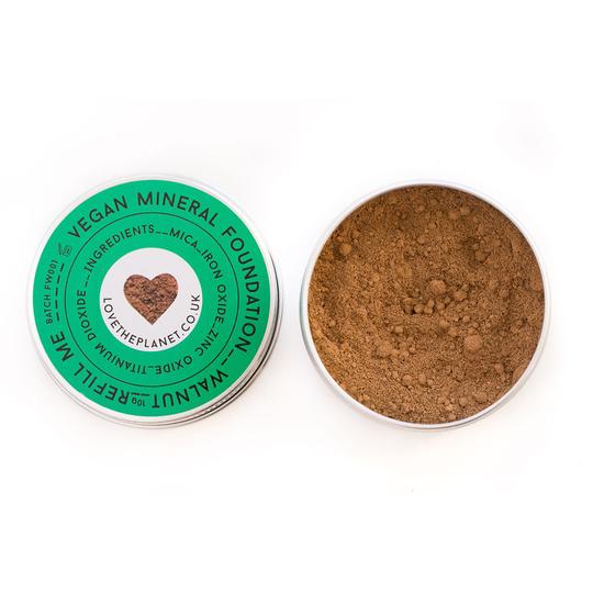 Plastic-Free Foundation - Love The Planet Mineral Foundation - Walnut - Life Before Plastik