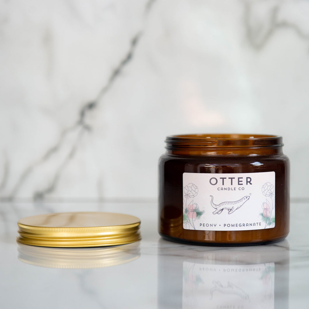 Otter Candles - Peony & Pomegranate Soy Wax Candle - Life Before Plastic