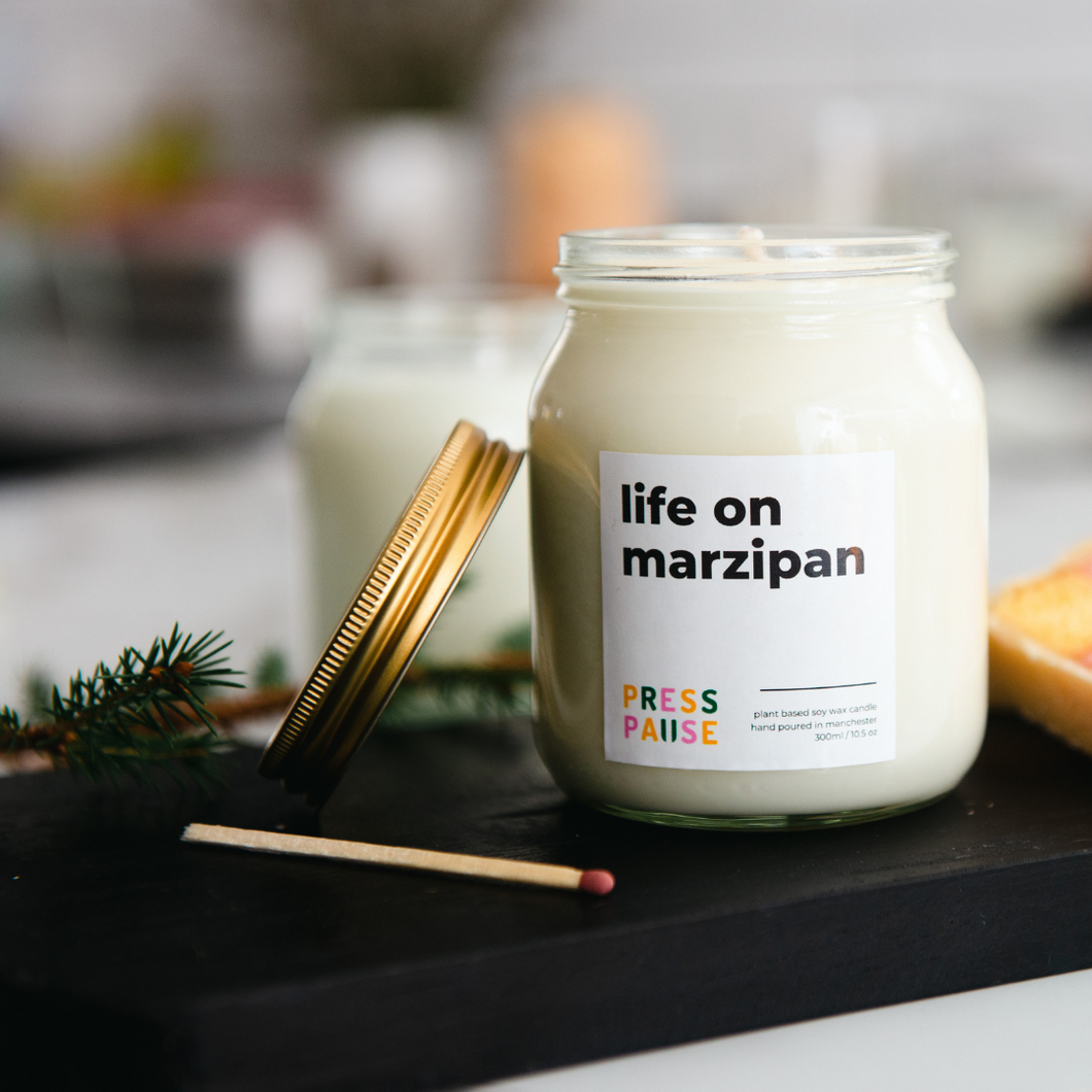 Press Pause - Life on Marzipan Soy Wax Candle - Life Before Plastic