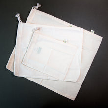 Load image into Gallery viewer, x3 Cotton Produce Bags - Mixed Sizes - Life Before Plastik
