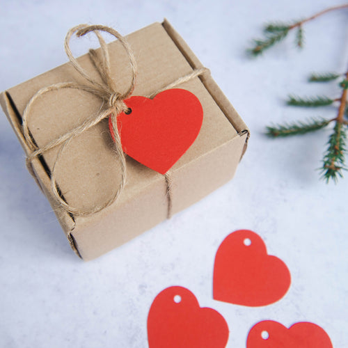 Red Heart Shaped Gift Tags - Pack of 4 | Life Before Plastic