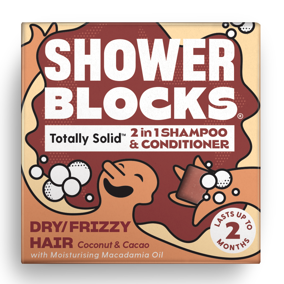 Shower Blocks - Coconut & Cacao 2in1 Shampoo & Conditioner – Dry/Frizzy Hair - Life Before Plastic