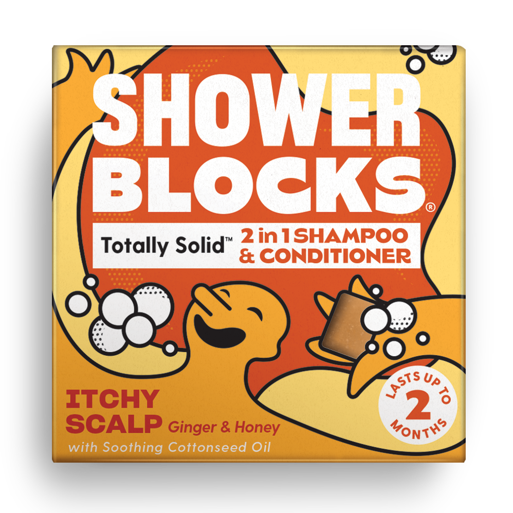 Shower Blocks - Ginger & Honey 2in1 Shampoo & Conditioner – Itchy Scalp - Life Before Plastic