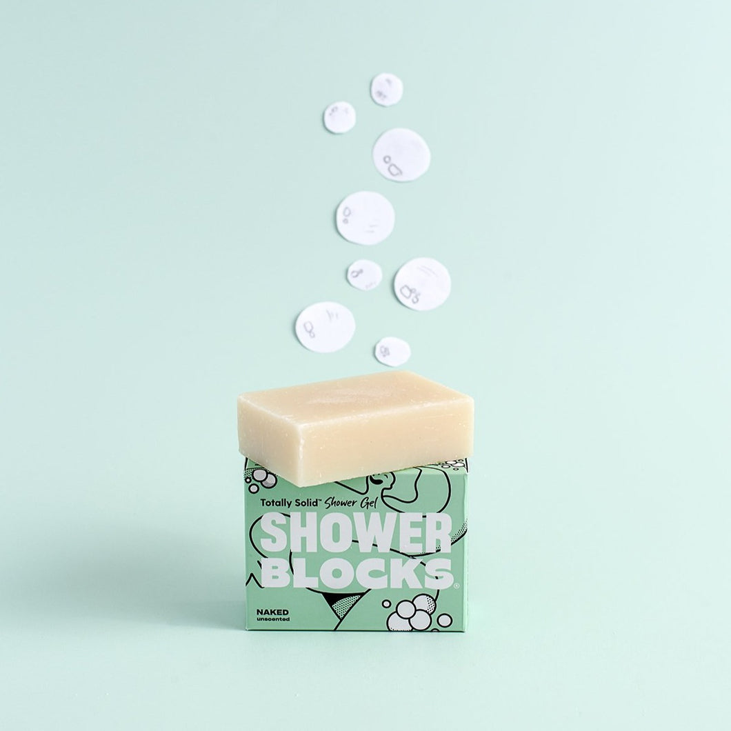 Shower Blocks Naked Unscented Solid Shower Gel - Life Before Plastik
