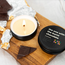 Load image into Gallery viewer, Press Pause The One With Burnt Chocolate Soy Wax Travel Candle - Life Before Plastic
