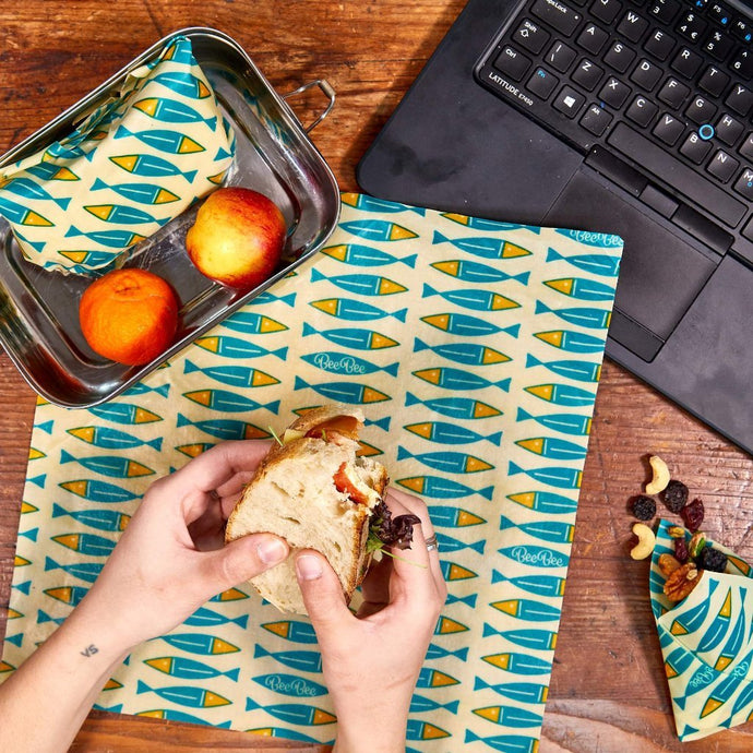 Sardines Organic Cotton Beeswax Food Wrap (Mixed Sizes) - Life Before Plastik