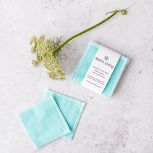 Load image into Gallery viewer, Vesta Living Facial Cotton Rounds (Teal) - 10 Pack - Life Before Plastik
